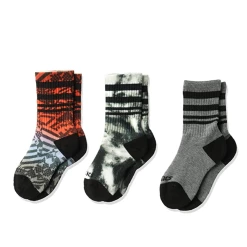 Asics Contend Youth Crew (3 Pack) - Stone Grey Assorted