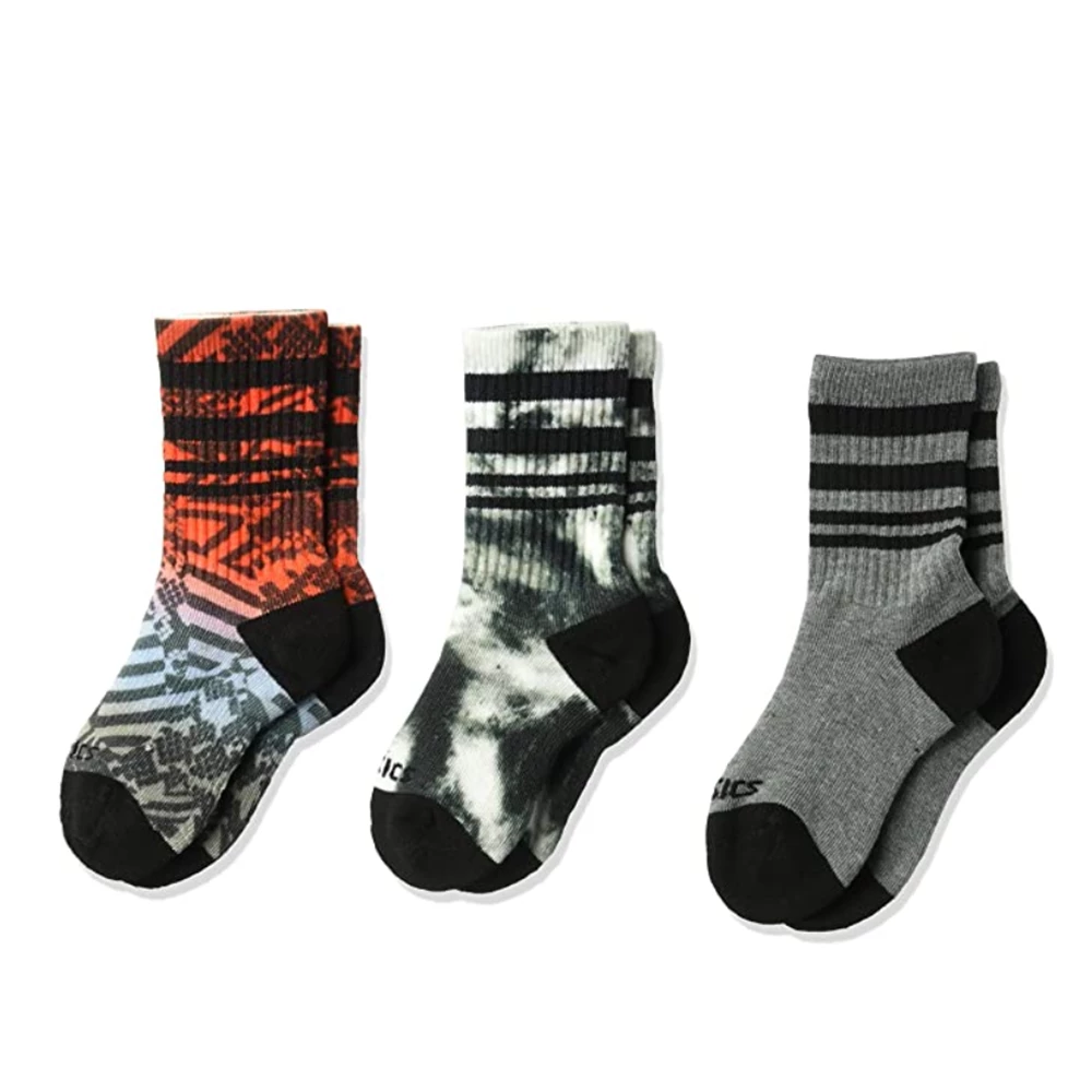 Asics Contend Youth Crew (3 Pack) - Stone Grey Assorted