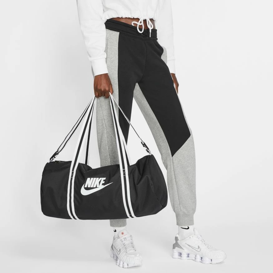 Nike Heritage Duffel Bag - Black/White - Image 7