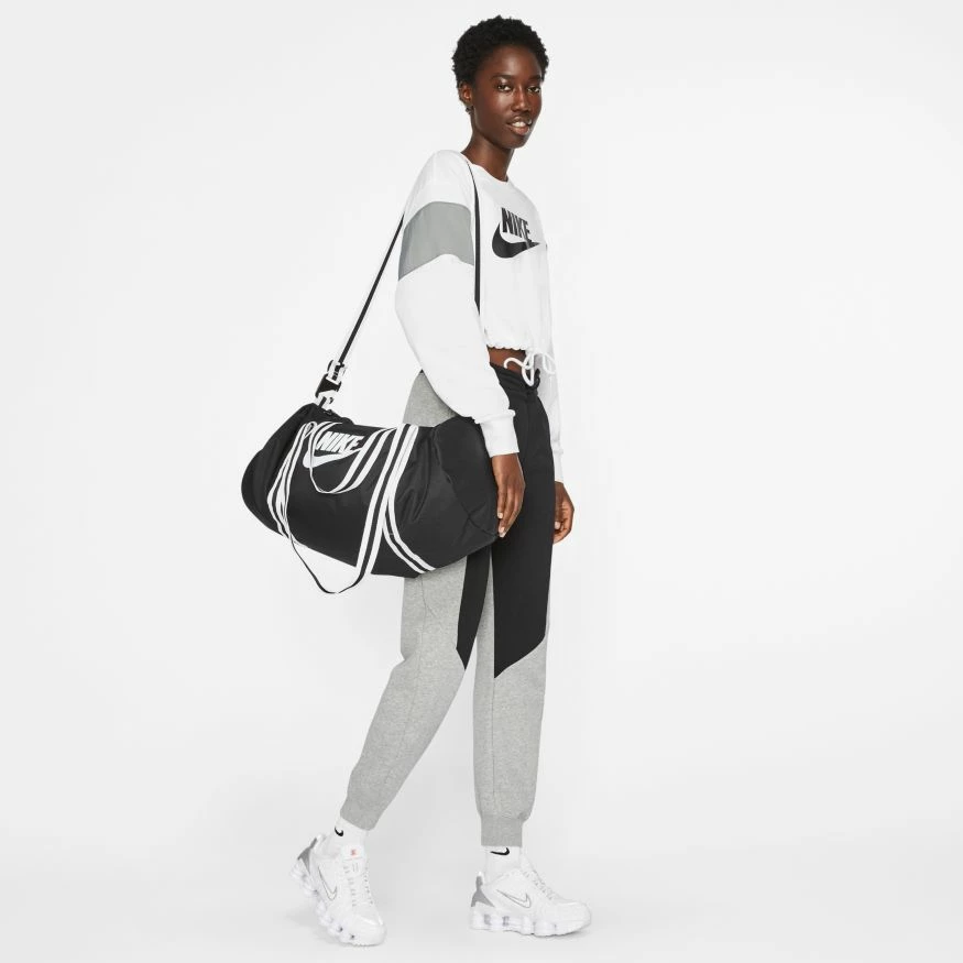 Nike Heritage Duffel Bag - Black/White - Image 8