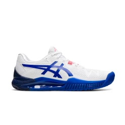 Asics Gel Resolution 8 D-Wide (Women's) - White/Lapis Lazuli Blue
