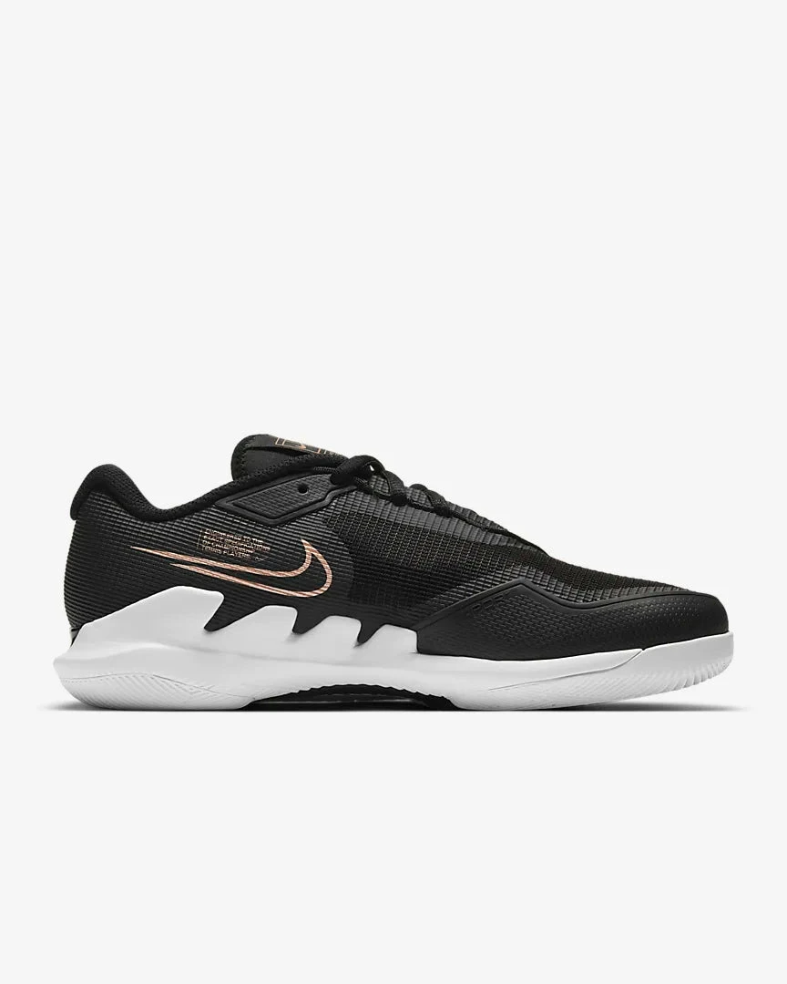 Nike Court Air Zoom Vapor Pro (Women's) - Black/White/Metallic Red Bronze - Image 3