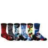 Asics Geo Camo Crew Socks 6 Pack (Junior) - Blue Assorted (Available Size: M)