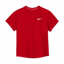 NikeCourt Dri-FIT Victory Top (Boy's) - University Red/University Red/White